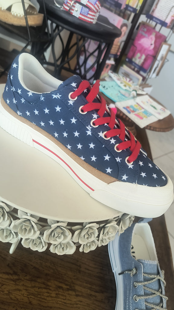 Red White and Blue Sneakers | Hey Girl by Corkys