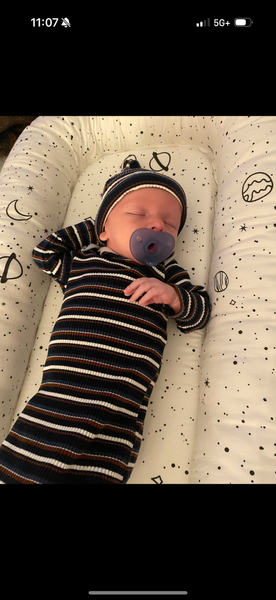 Blue Stripe Take Me Home Basic | Mud Pie