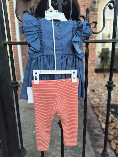 Denim Floral Tunic with Leggings | Bonnie Baby