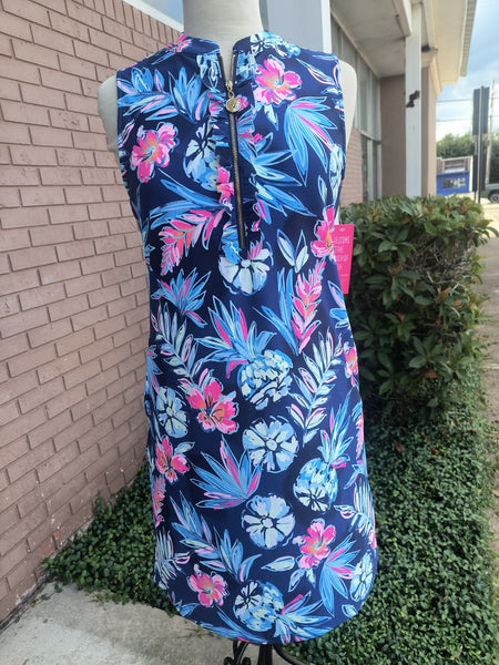 Tropical Navy Dress