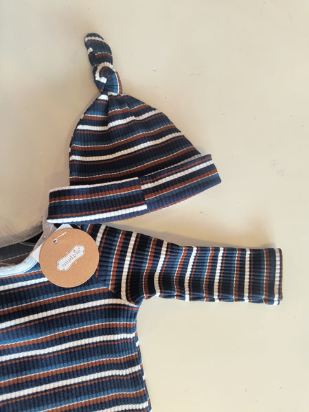 Blue Stripe Take Me Home Basic | Mud Pie
