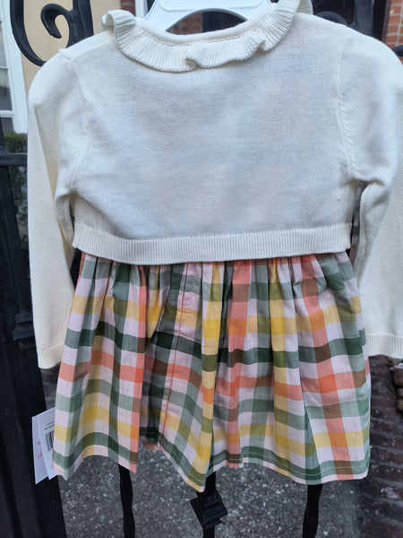 Pumpkin Sweater and Plaid Dress | Bonnie Baby