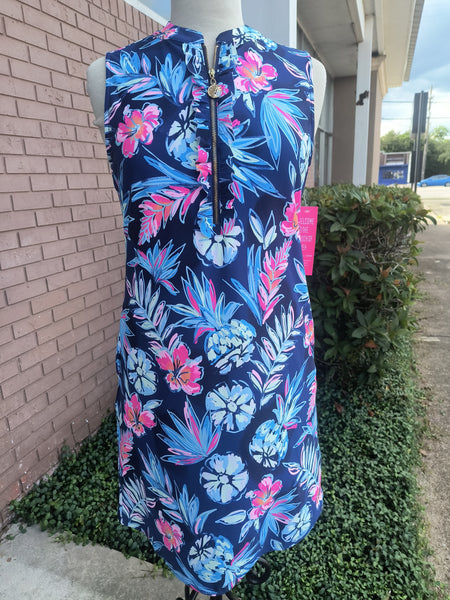 Tropical Navy Dress