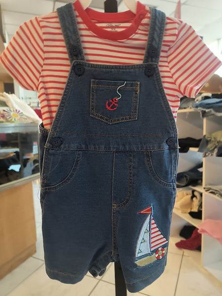 Sail with Me Denim Shortall & Stripe Shirt