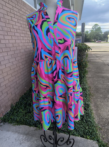 Bright colored stretch dress