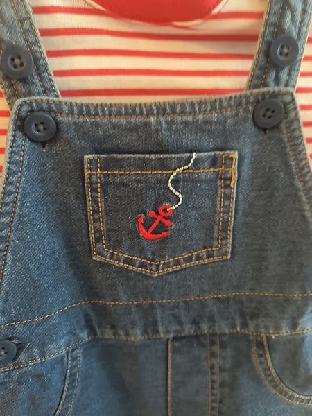 Sail with Me Denim Shortall & Stripe Shirt