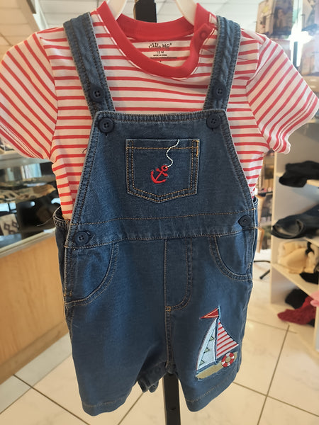 Sail with Me Denim Shortall & Stripe Shirt