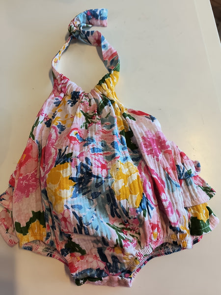 Floral Bubble Suit & Matching Headband | Mud Pie
