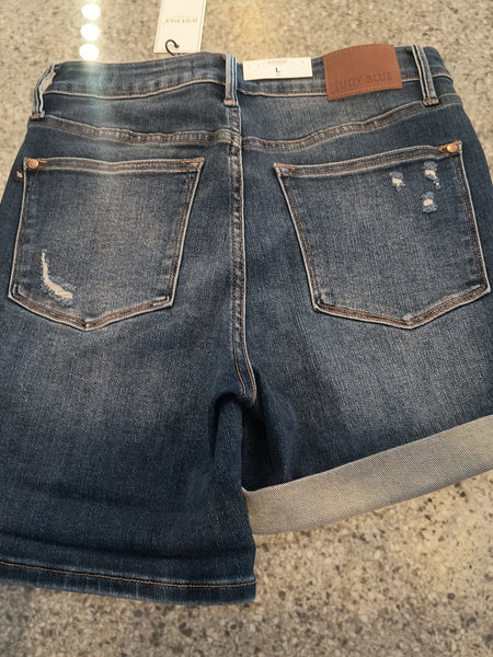 Tummy Control Top Denim Shorts | Judy Blue