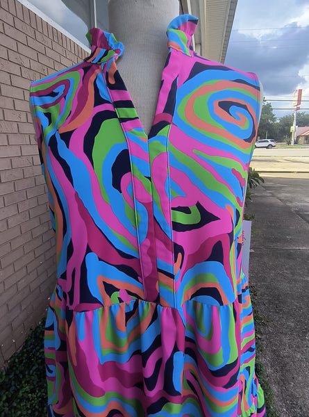 Bright colored stretch dress