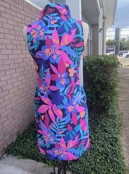 Tropical Navy Dress