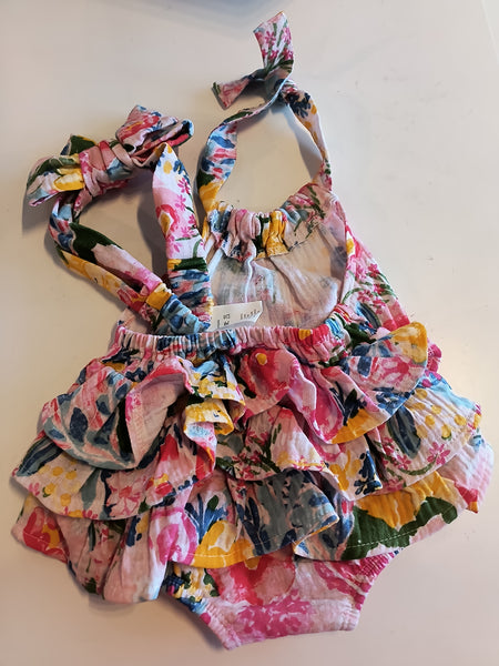 Floral Bubble Suit & Matching Headband | Mud Pie