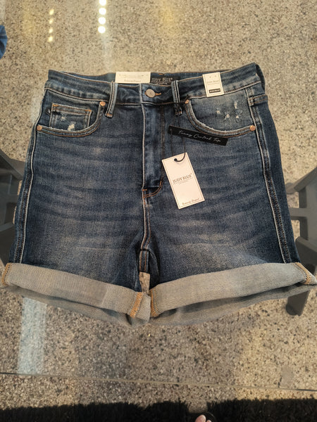 Tummy Control Top Denim Shorts | Judy Blue