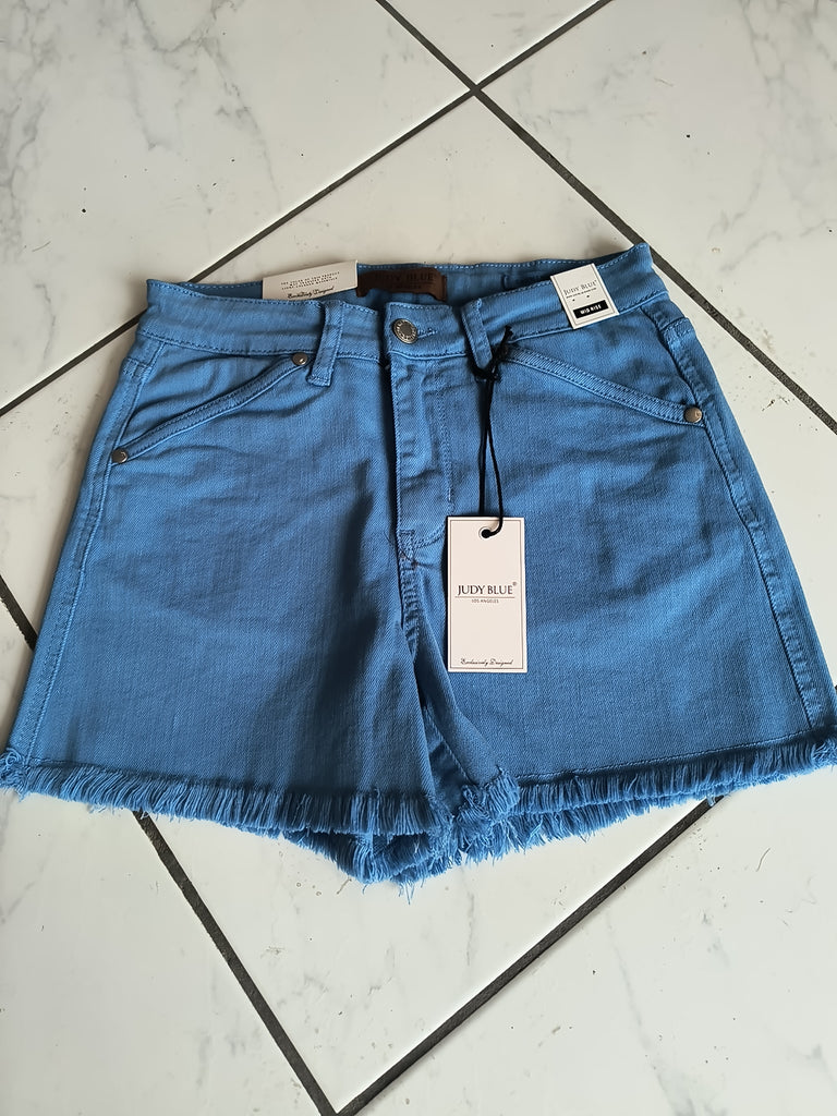 Sky Blue Frayed Hem Shorts | Judy Blue