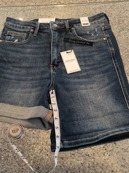 Tummy Control Top Denim Shorts | Judy Blue