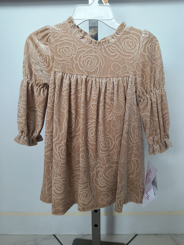 Beige Velvet Infant Dress | Bonnie Baby