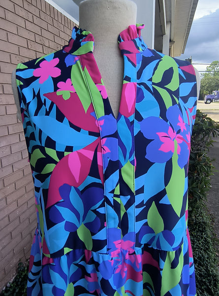 Tropical Tiered Midi Dress