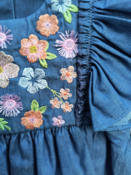 Denim Floral Tunic with Leggings | Bonnie Baby