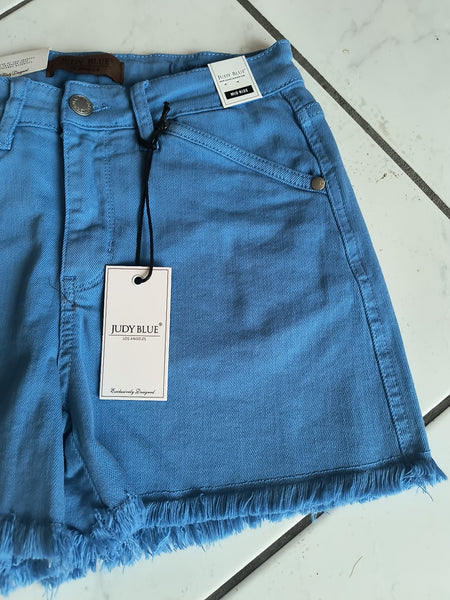 Sky Blue Frayed Hem Shorts | Judy Blue