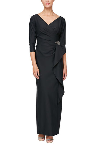 Long Black Fitted Sheath Formal Dress | Alex Evenings