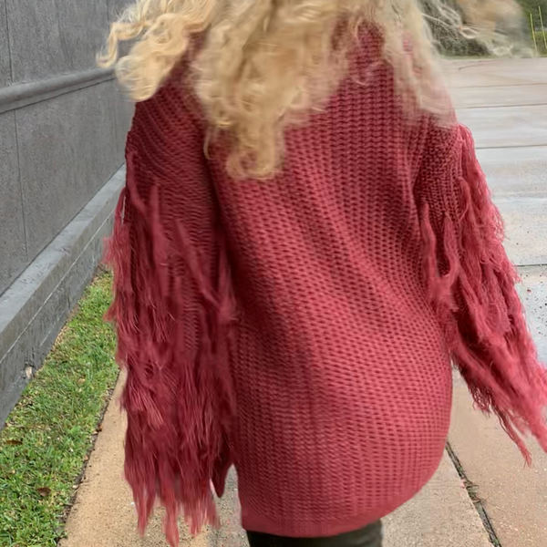 Sweater with Fringe Sleeves | Jodifl