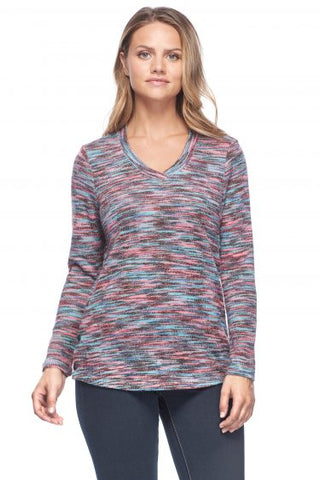 Multi colored V Neck Knit Sweater | French Dressing