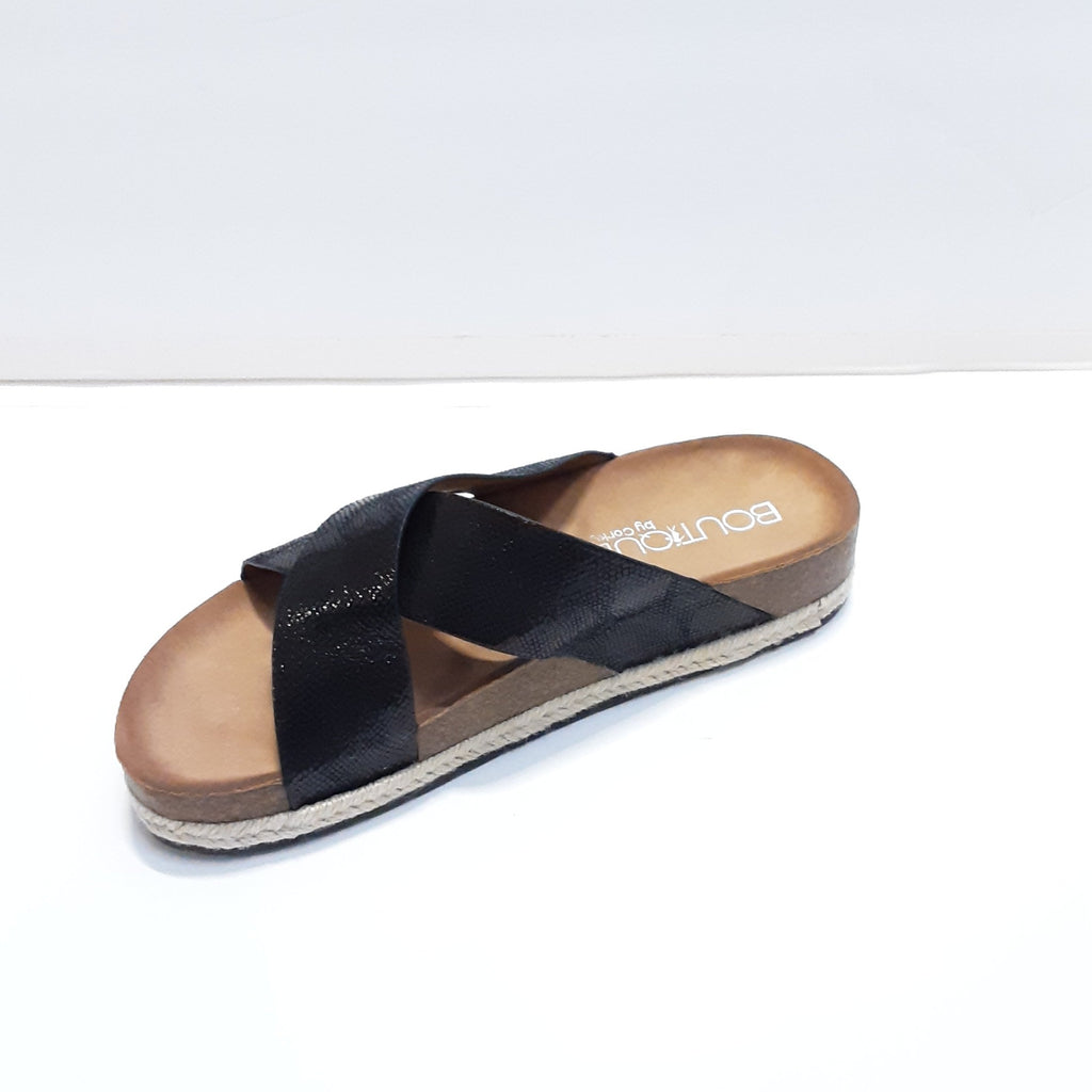 Dolphin Black Lizard Slide | Corkys Boutique