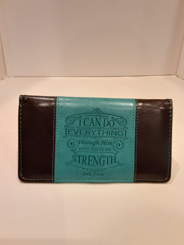 Teal & Brn Checkbook Cover