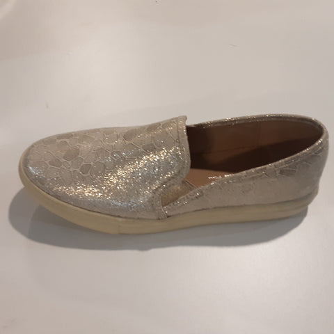 Shimmering Gold Slip On Shoe