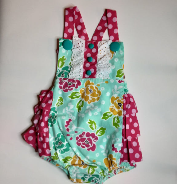 Floral & Dotted One Piece Bubble Suit | Millie Jay