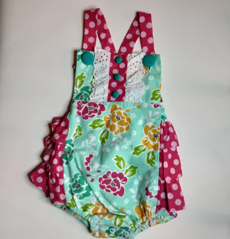 Floral & Dotted One Piece Bubble Suit | Millie Jay