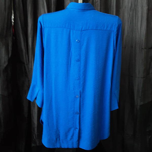 Button Down Tunic Blouse with Button Back Details