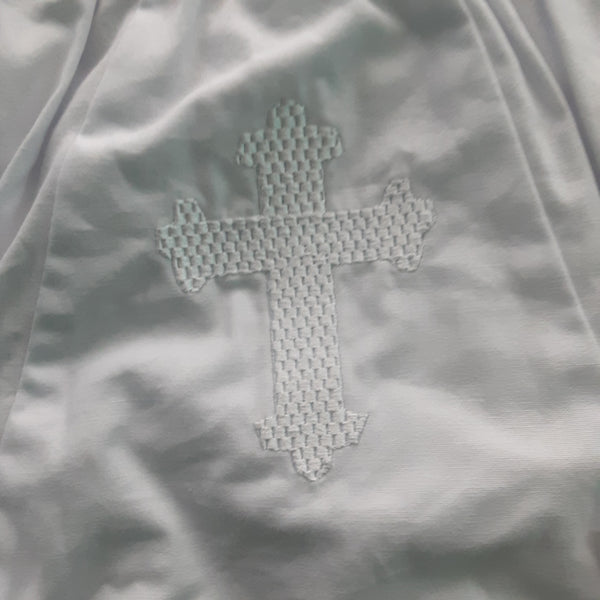 Cross Embroidered Bloomers in White