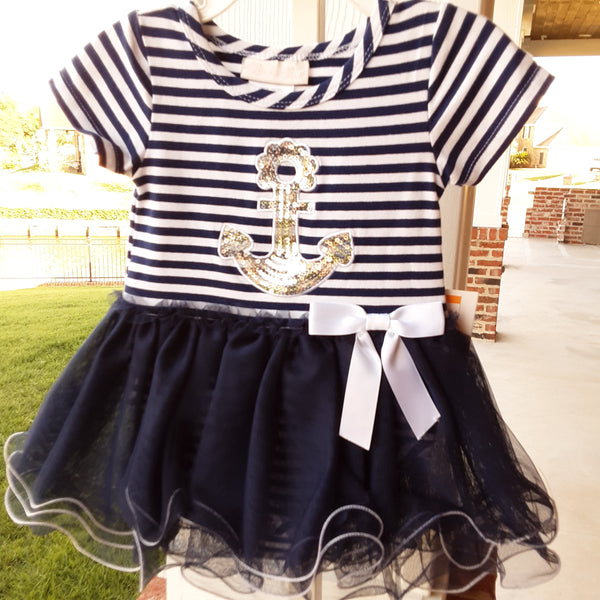 Anchor Stripe Onsie Dress