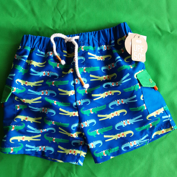 Alligator Drawstring Lined Swim Shorts | Mud Pie 1622124