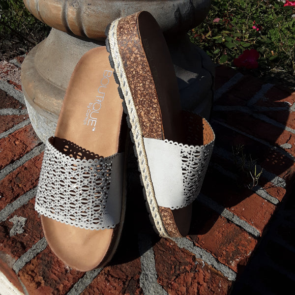 Cork Sole Espadrille Slides