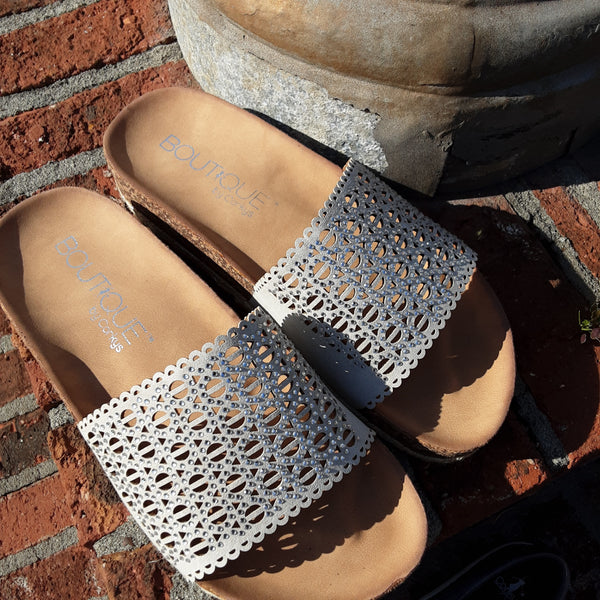 Cork Sole Espadrille Slides