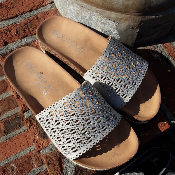 Cork Sole Espadrille Slides