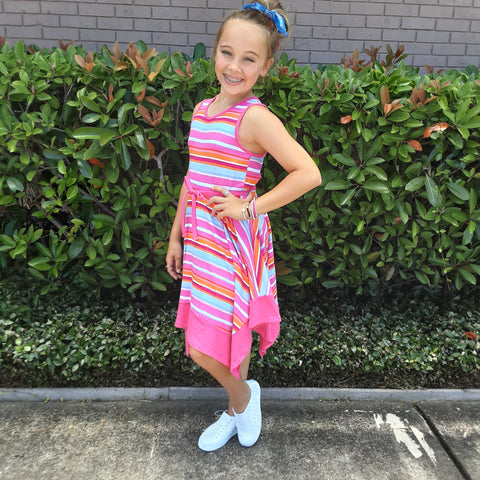 Stripe Handkerchief Hem Sundress