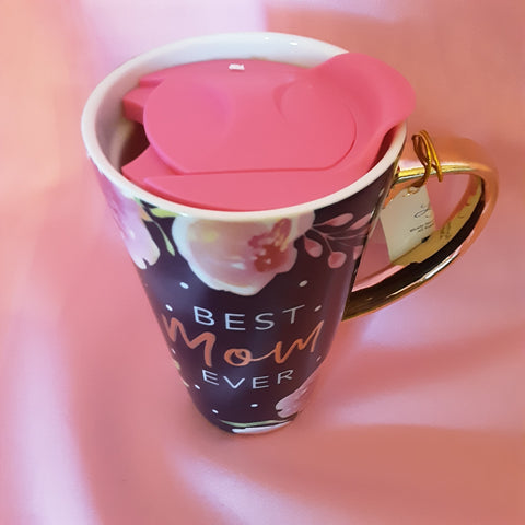 "Best Mom Ever" Porcelain Travel Coffee Mug