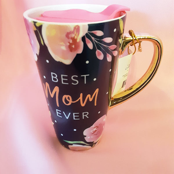 "Best Mom Ever" Porcelain Travel Coffee Mug