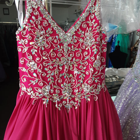 V Neck Corset Gown with AB stones Princess 13623