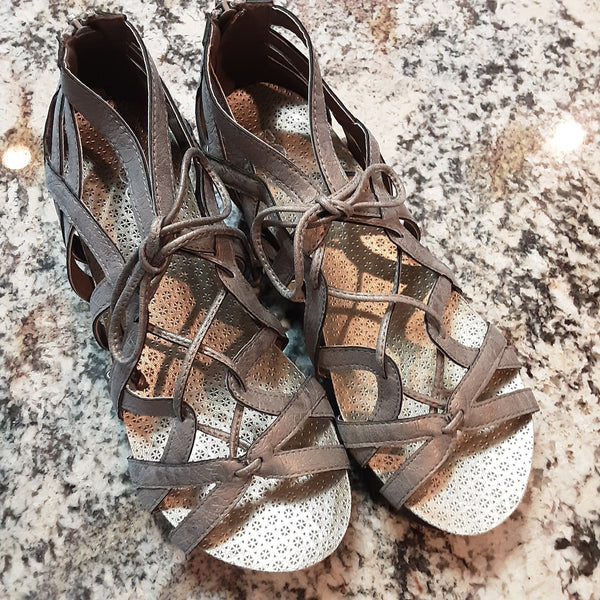 Distressed Wedge Sandal | Corkys Boutique Lace