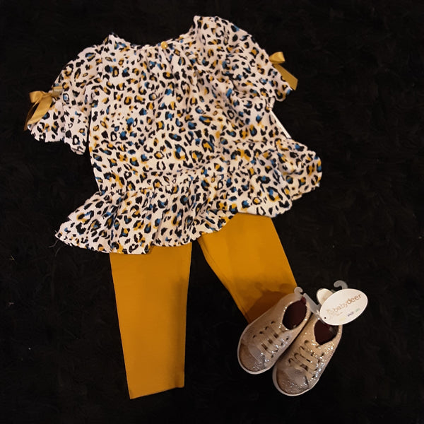 Leopard Tunic with Mustard Leggings Toddler
