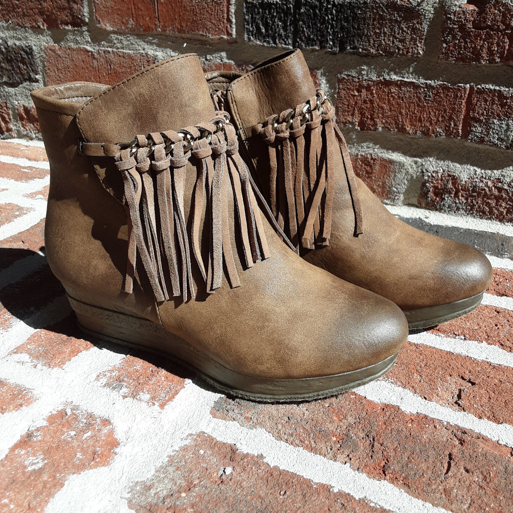 Girls Wedge Fringe Side Zip Boots | Volatile Kids | Haley – The Classy ...