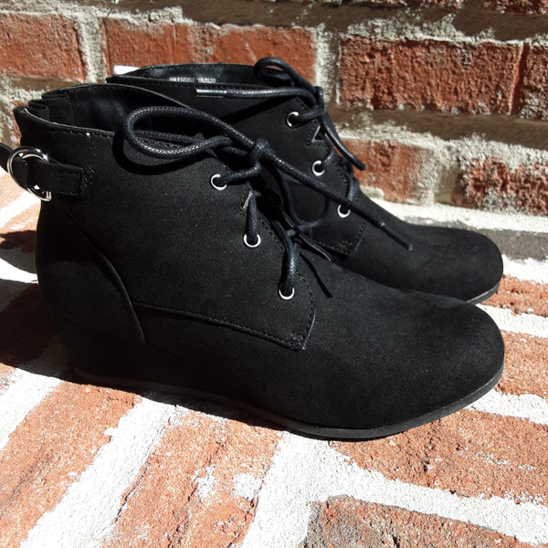 Suede Lace Up Bootie