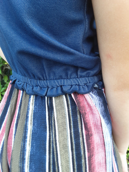 Knit Navy and Stripe Jumpsuit | Bonnie Jean