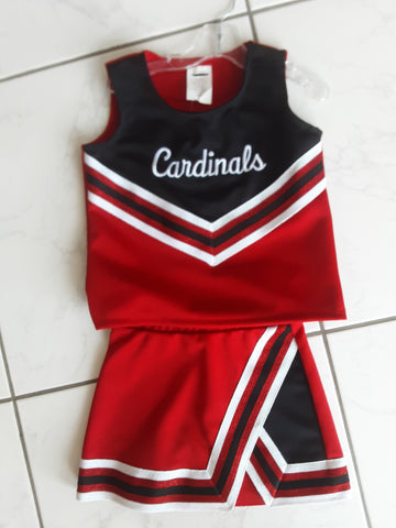 Cheerleader Uniform & Bloomers - Cardinals SIZE 7 In Stock