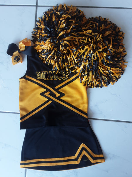 Bulldog cheerleader uniform and Poms