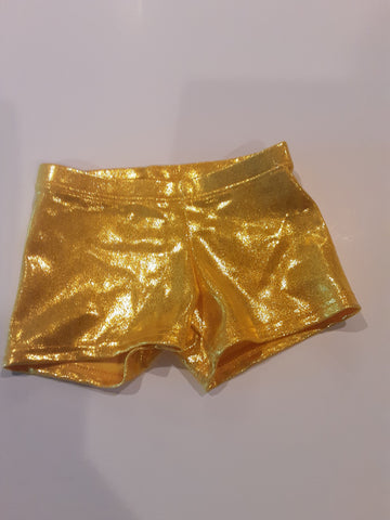 Metallic Gold Dance Shorts / Cheer